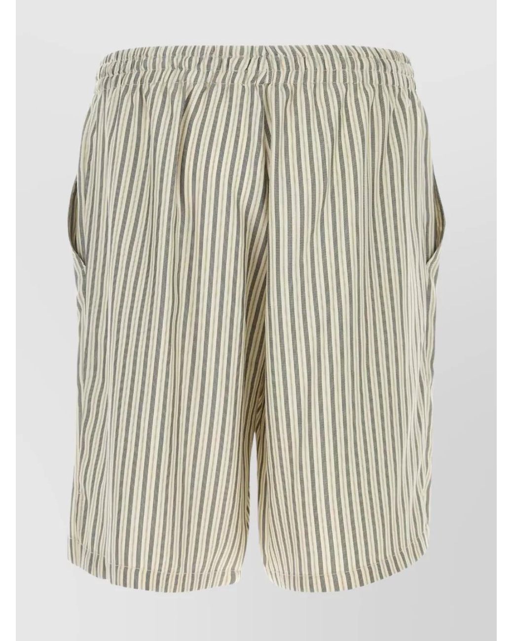LeKasha Natural Embroidered Silk Bermuda Shorts for men