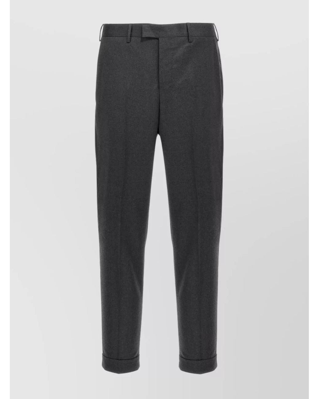 PT Torino Gray Tailored Trousers Sharp Finish for men