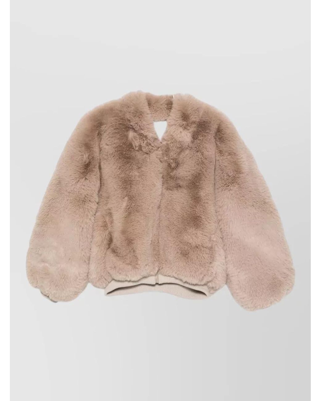 Frankie Shop Natural Faux Fur Oversized Jacket