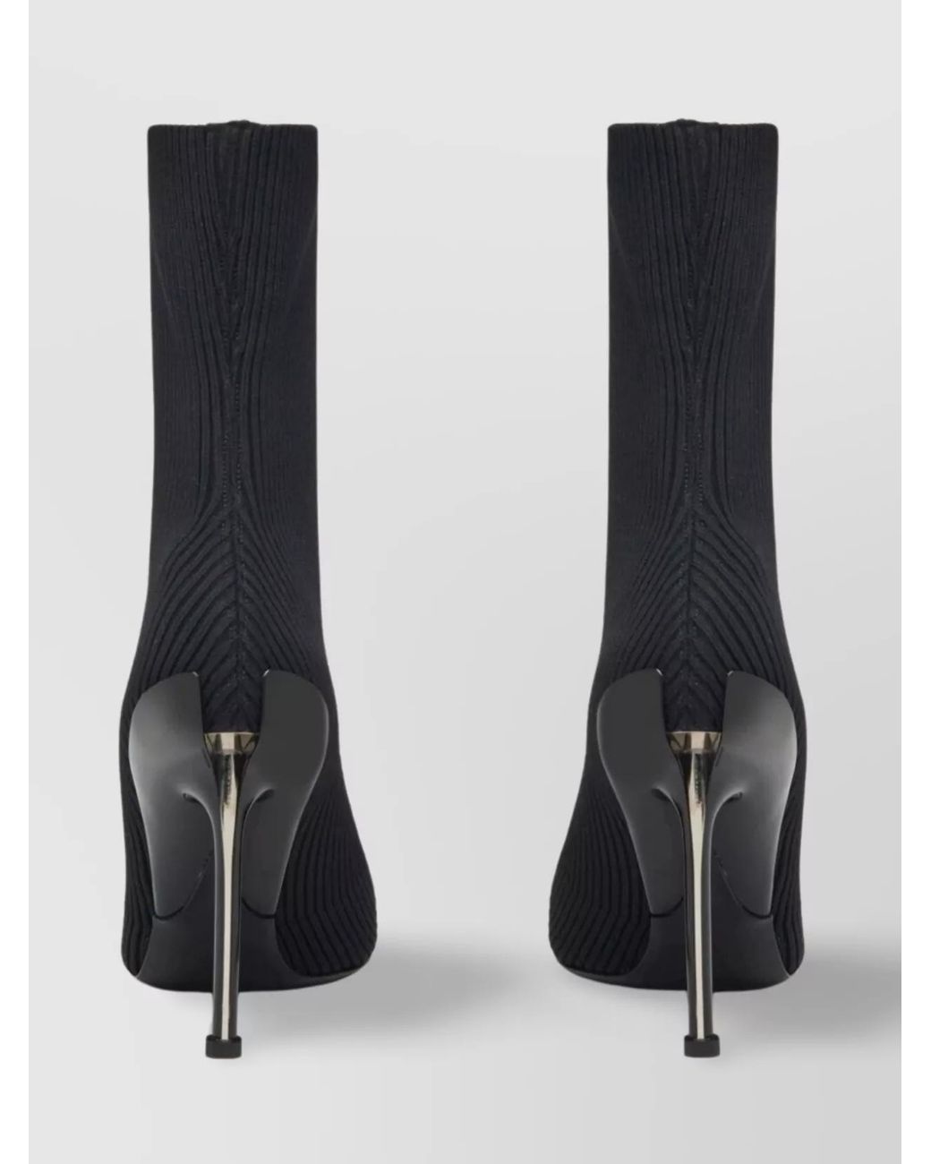 McQueen Black Stretch Knit Ankle Boots