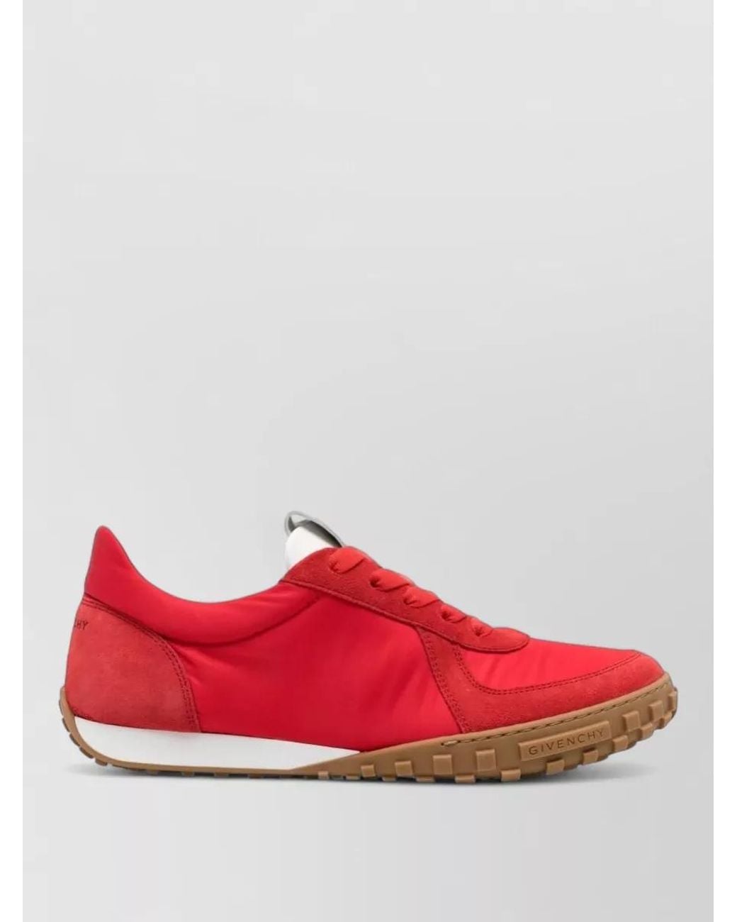 Givenchy Red Paneled Leather Low-Top Sneakers for men