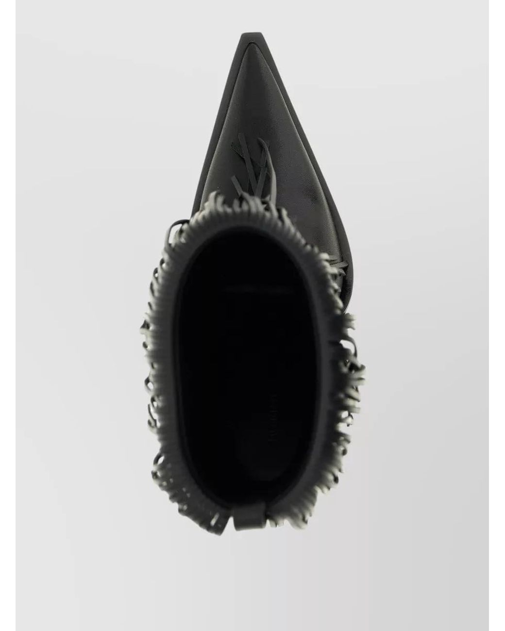 Balenciaga Black Leather Avenue Fringe Ankle Boots