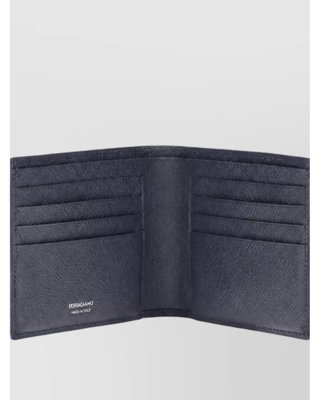Ferragamo Gray Hammered Leather Wallet for men