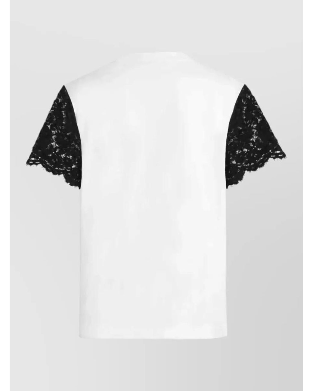 Dolce & Gabbana Black Cotton Lace Short-Sleeve T-Shirt