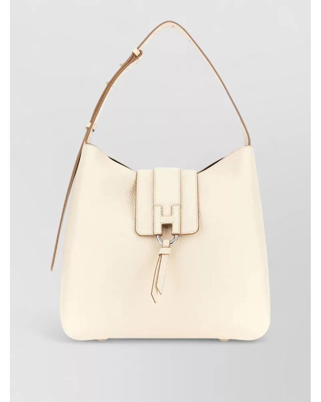 Hogan Natural H-Hobo Leather Shoulder Bag