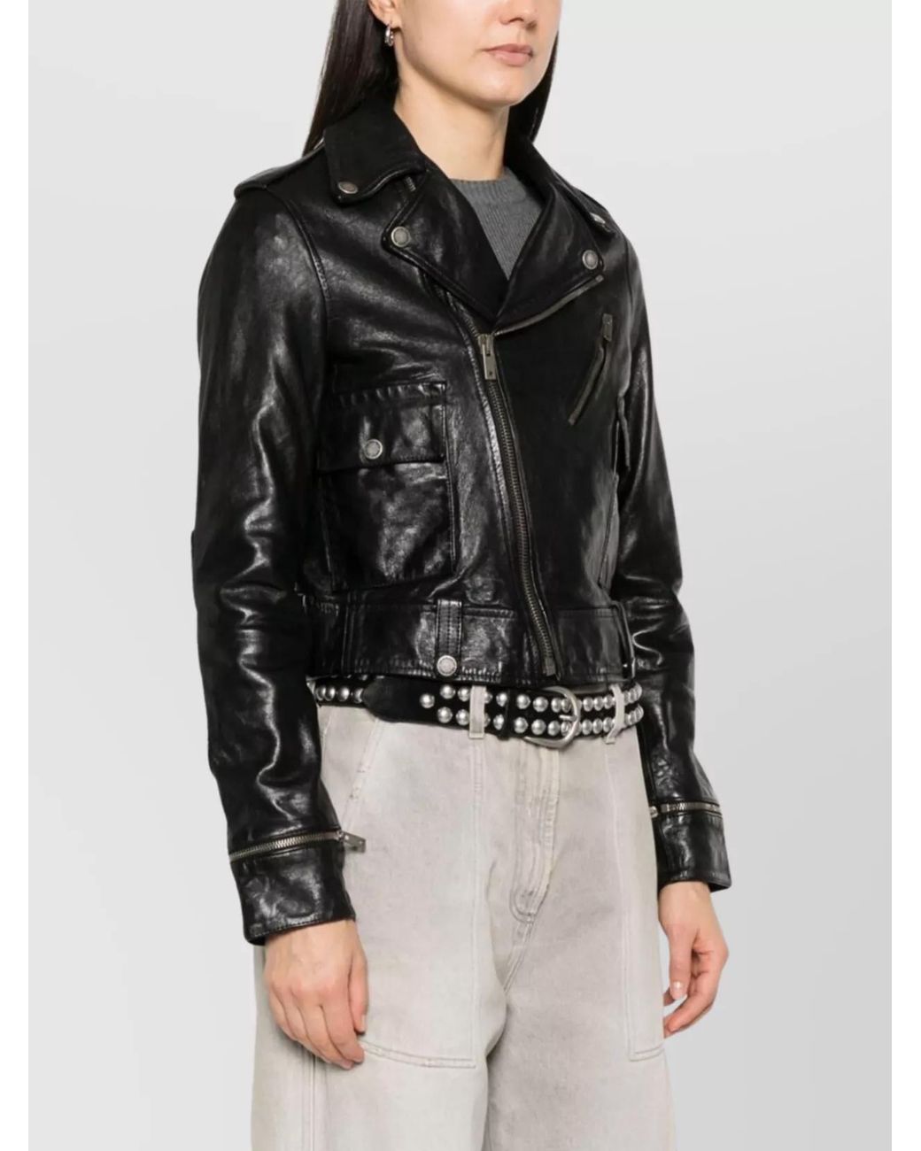 Golden Goose Deluxe Brand Black Leather Biker Jacket