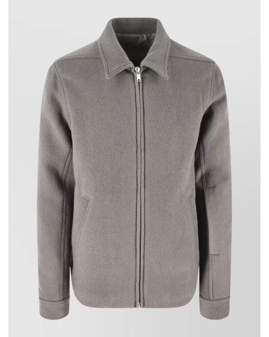 Rick Owens Gray Wool Single Breasted Coat for men