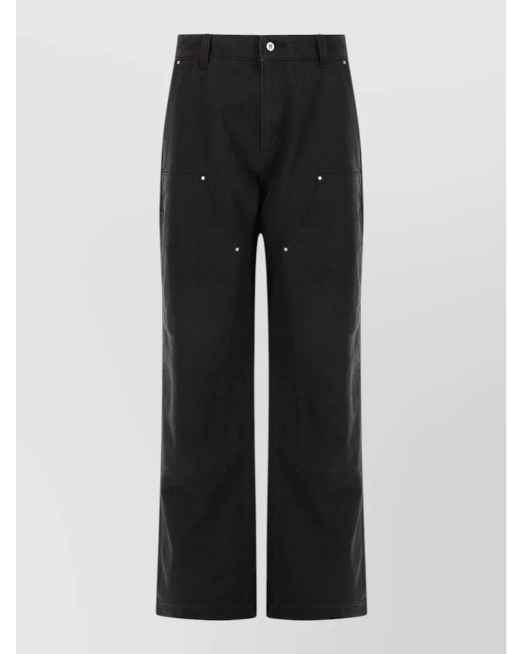 Represent Black Cotton Wide-Leg Trousers for men
