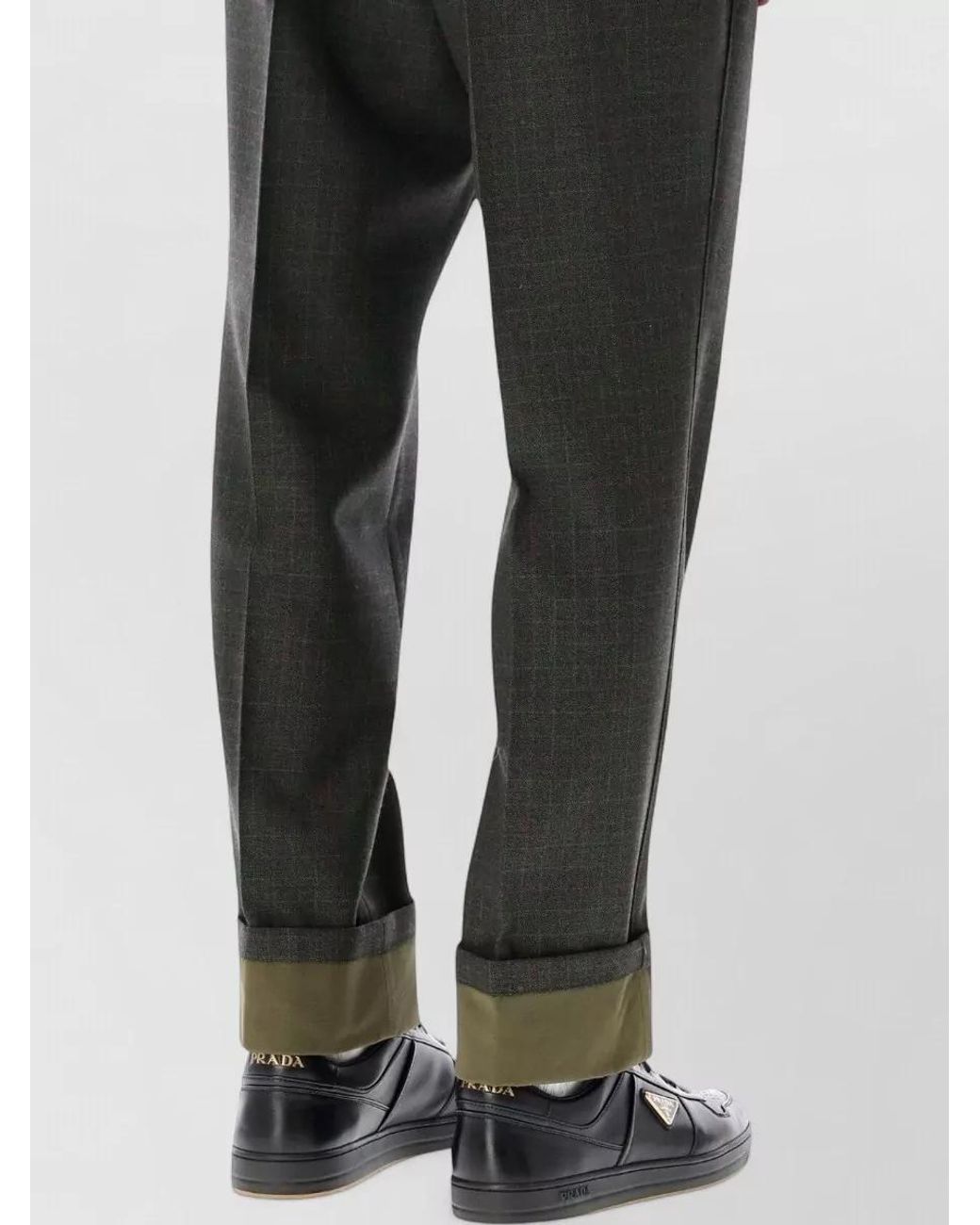 Prada Black Wool Slim-Fit Straight-Leg Trousers for men