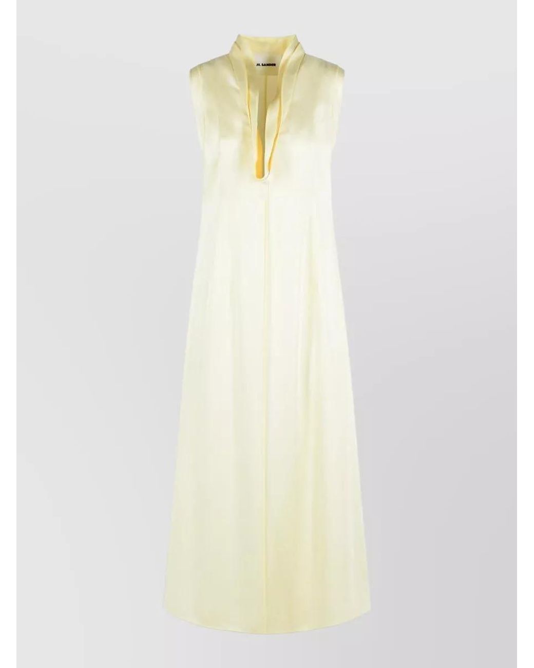 Jil Sander White Acetate And Viscose Midi Dress