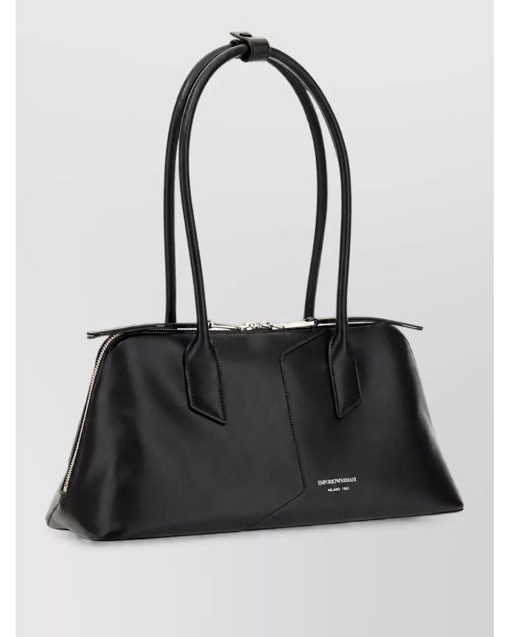 Emporio Armani Black Leather Shoulder Bag
