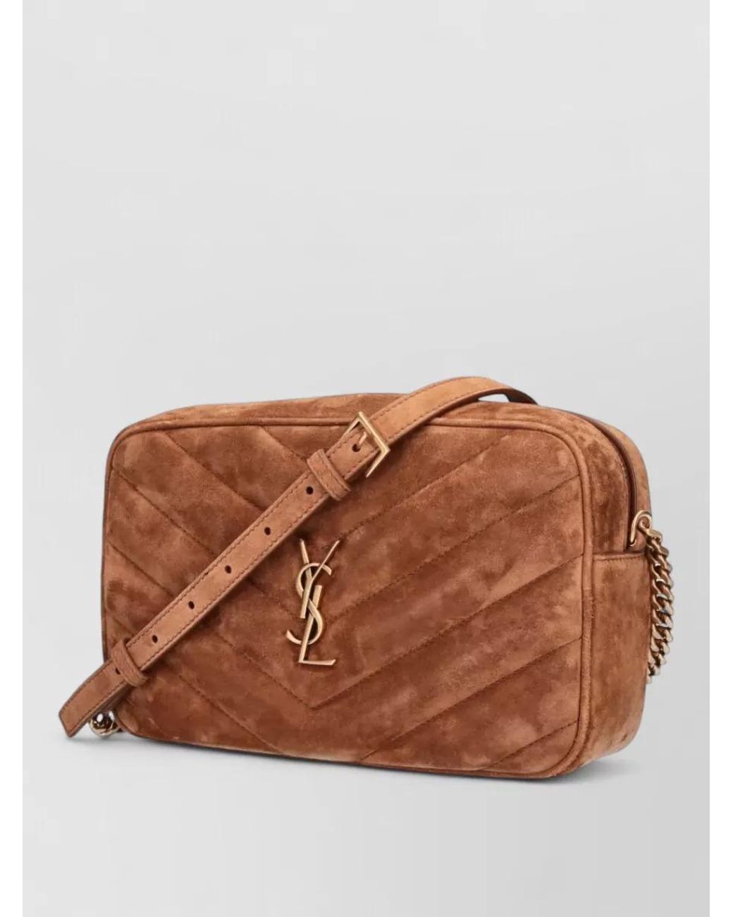 Saint Laurent Brown Loulou Suede Cross-Body Bag