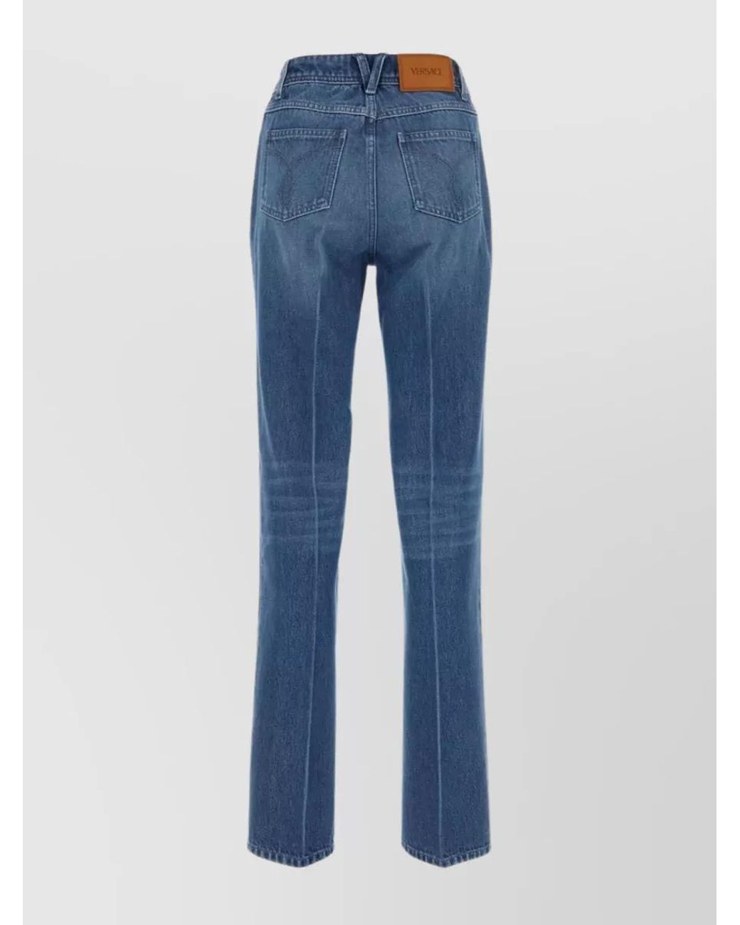 Versace Blue Denim Mid-Rise Straight-Leg Jeans