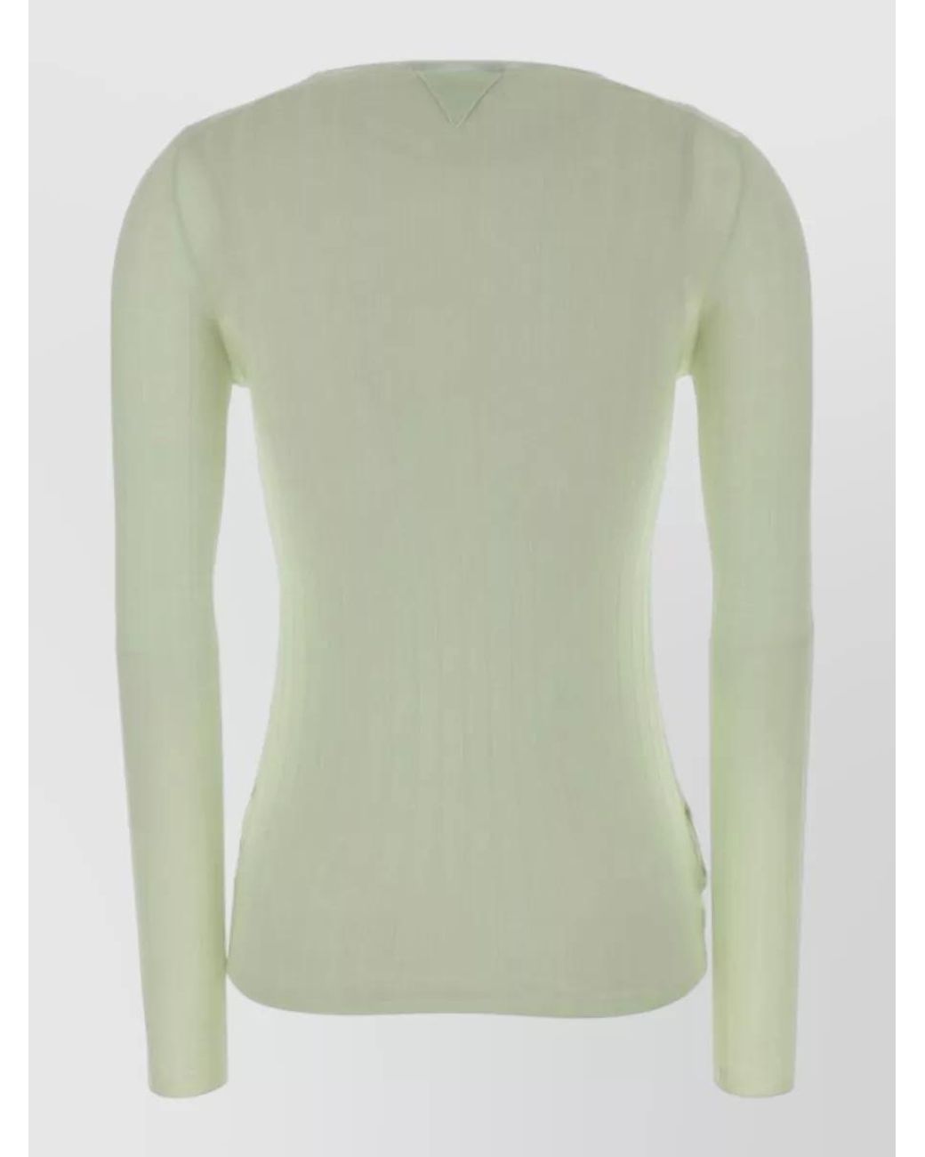 Prada Green Cashmere Silk Crew-Neck Knitted Top