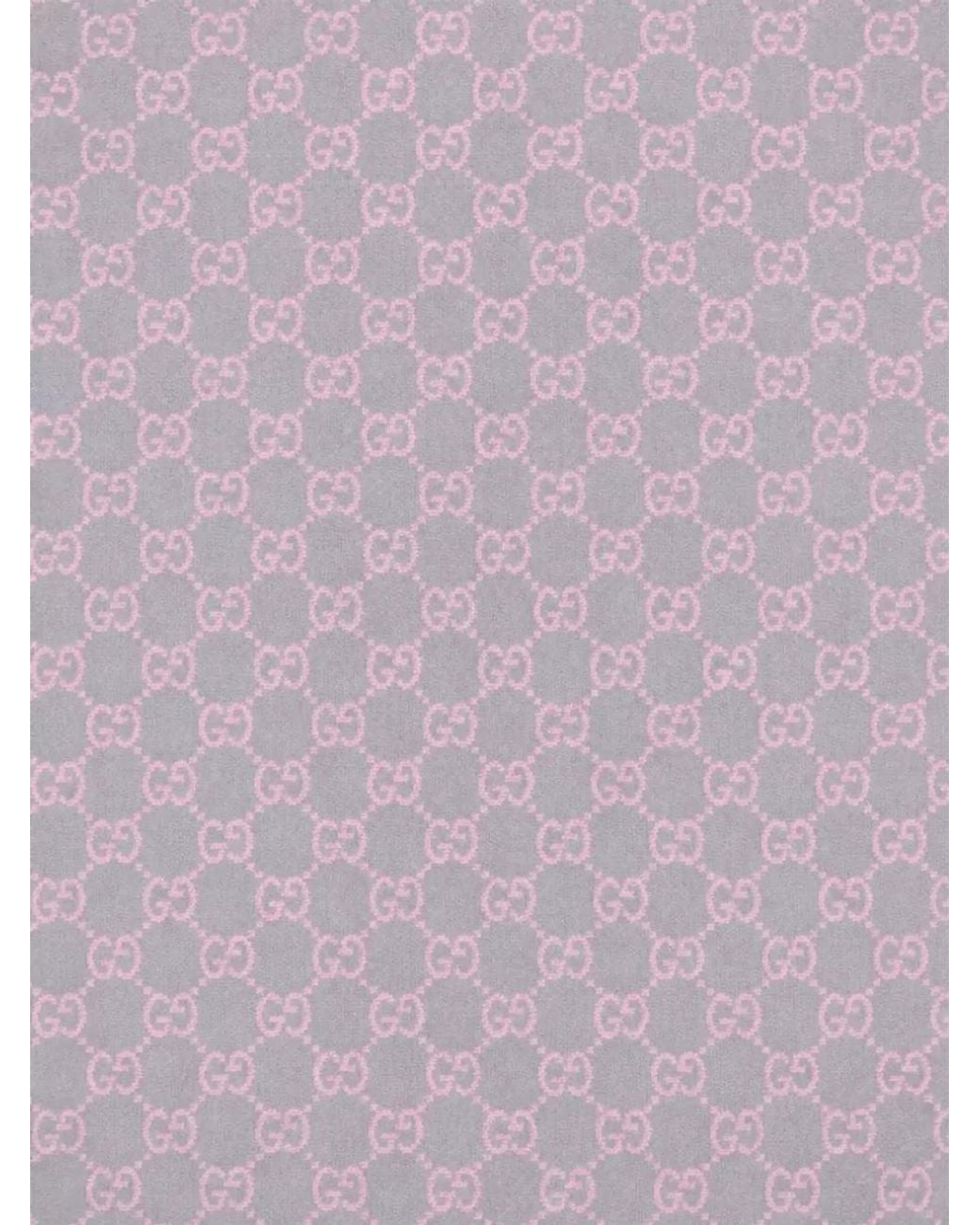 Gucci Blue Wool Monogram Scarf