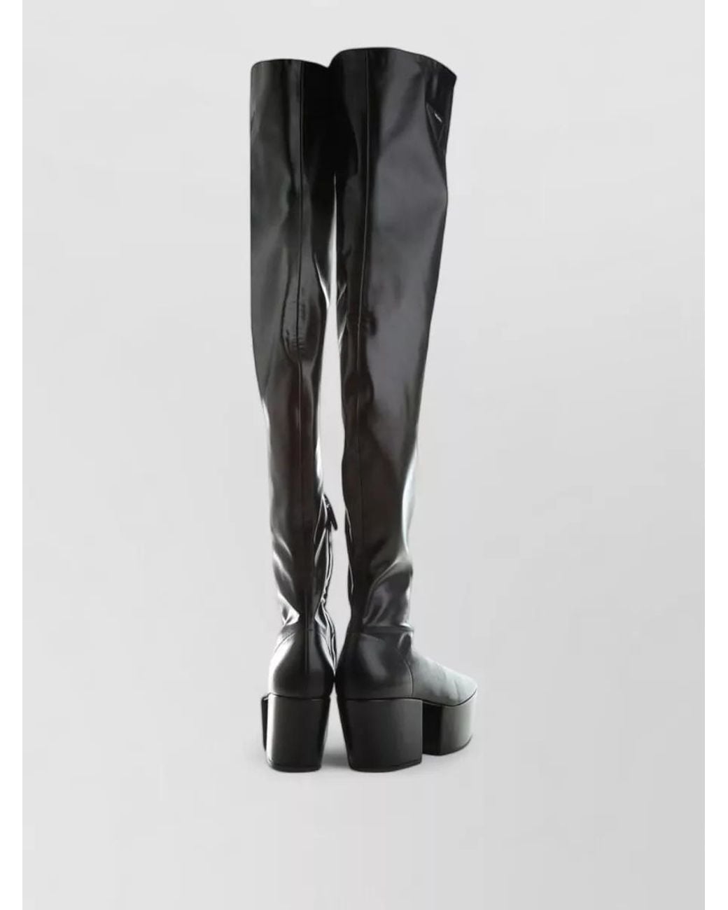 Prada Black Calfskin Over The Knee Boots