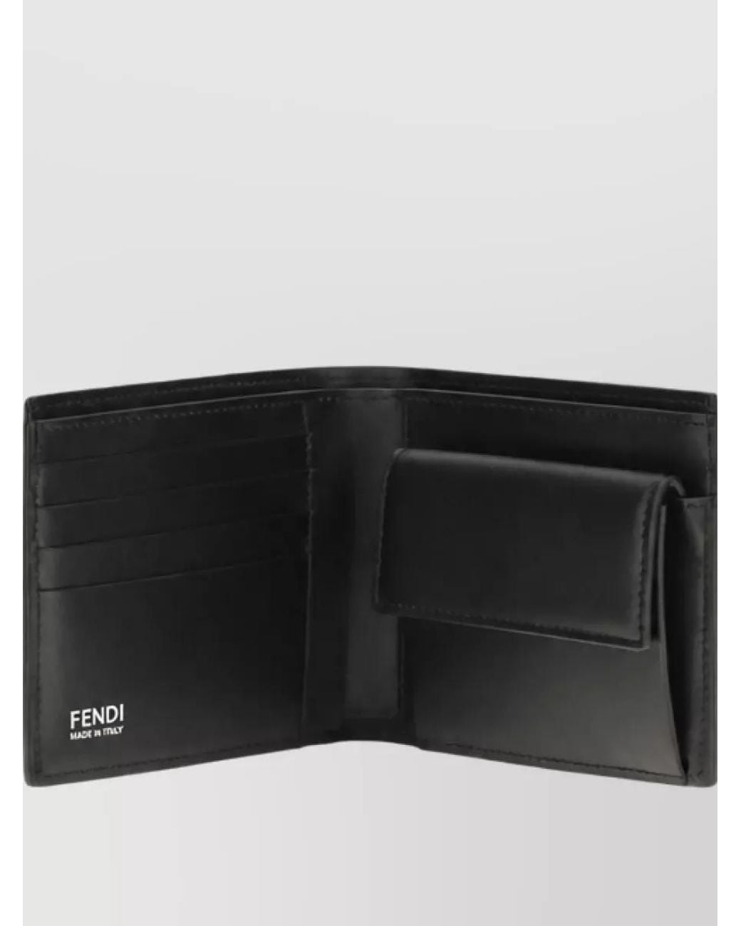 Fendi Black Leather Bifold Wallet for men