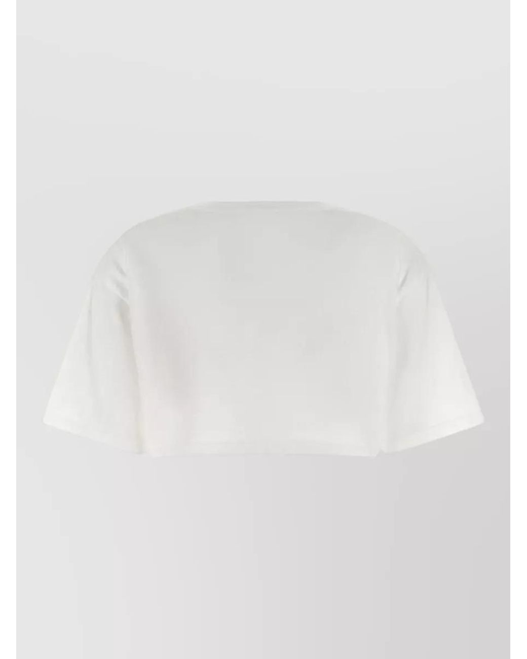 Valentino Multicolor Cropped Cotton Printed Crew Neck T-Shirt