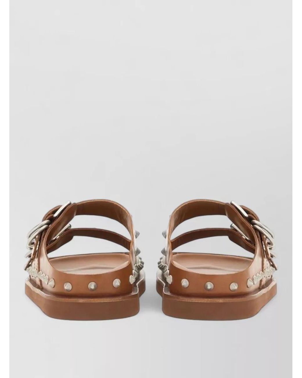 Ash Natural Leather Slides