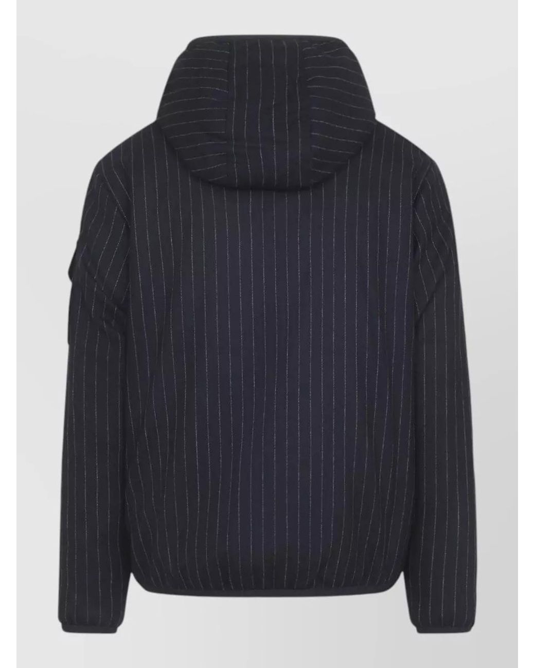 Moncler Blue Wool Reversible Hooded Down Jacket for men