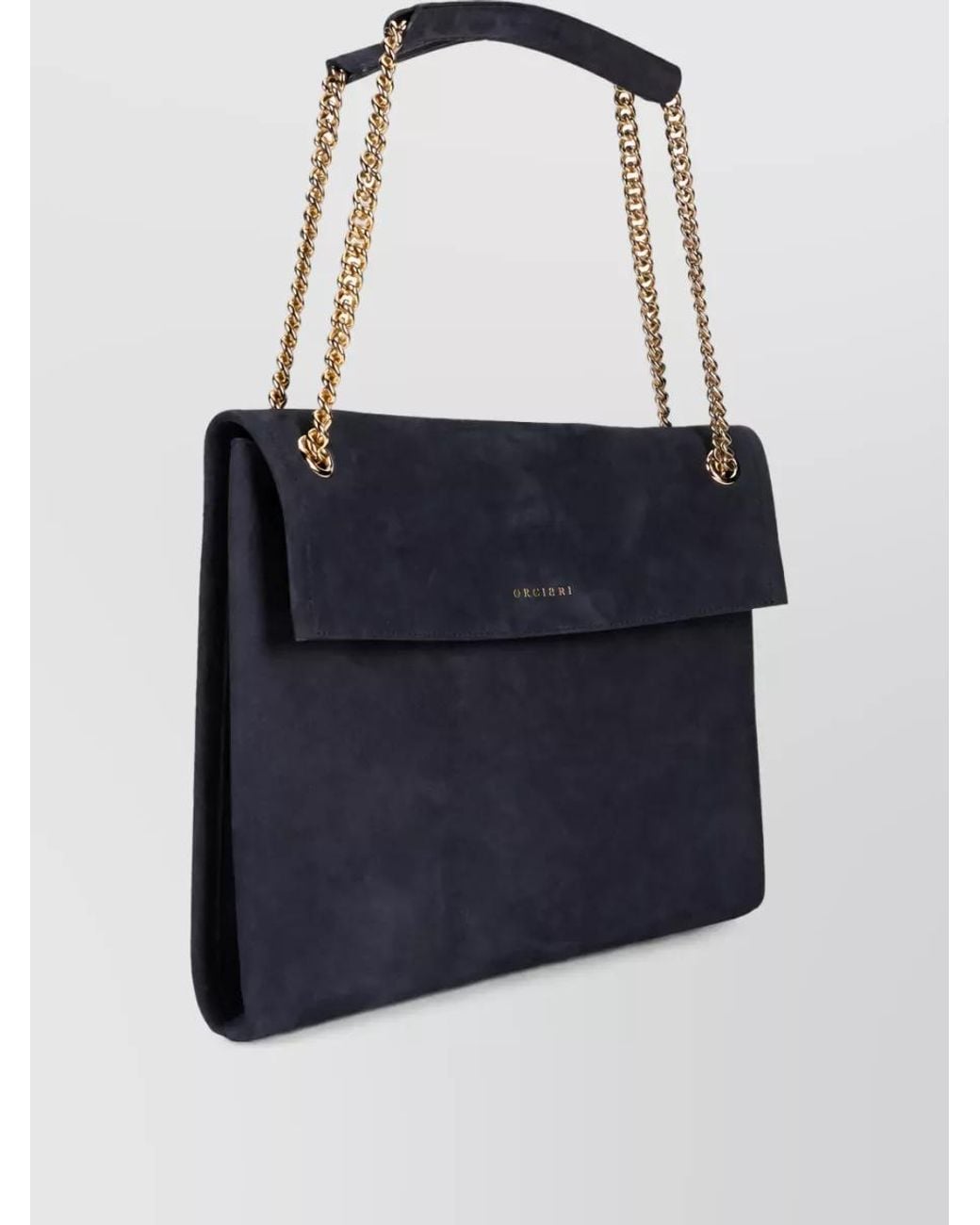 Orciani Blue Leather Shoulder Bag