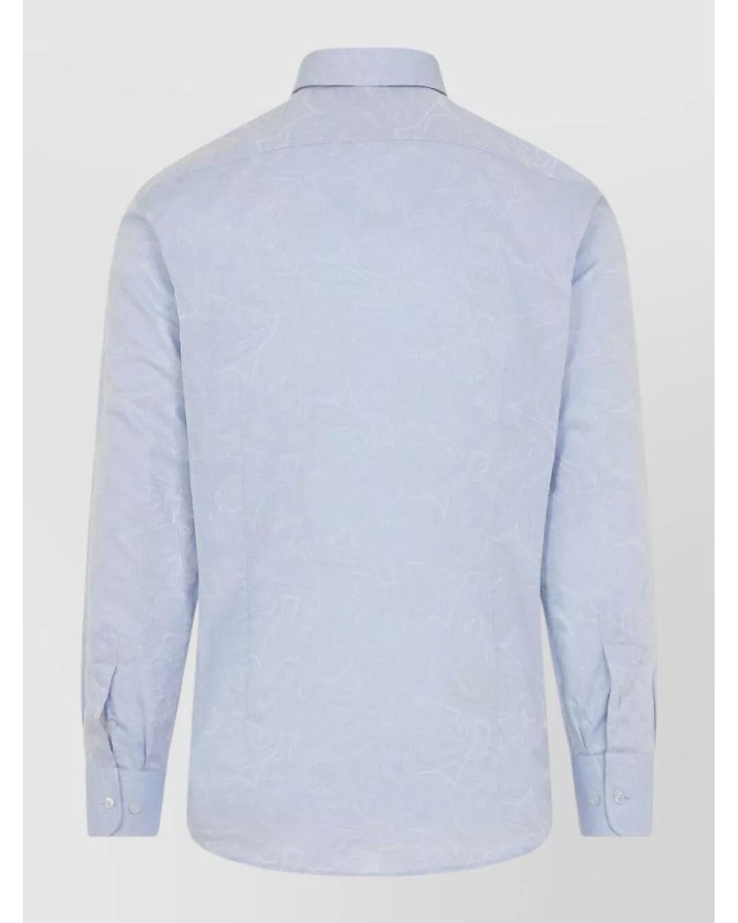 Etro Blue Cotton Paisley Jacquard Regular-Fit Shirt for men