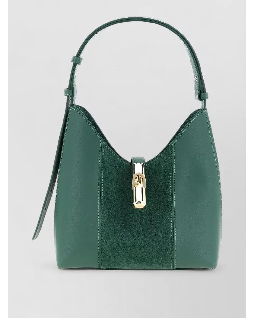 Furla Green Small Leather Hobo Bag
