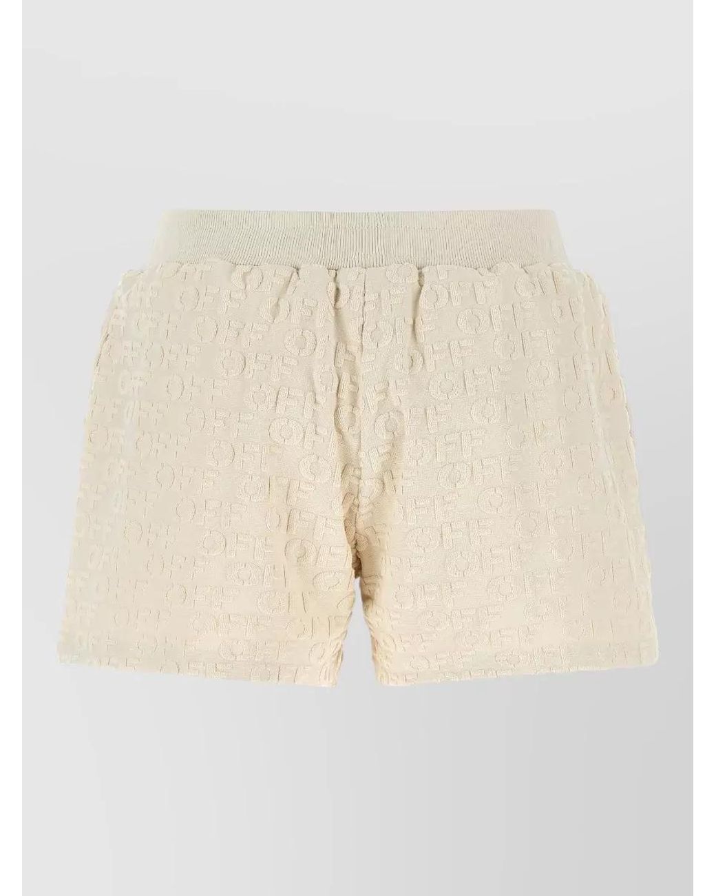 Off-White c/o Virgil Abloh Natural Cotton Jacquard Terry Relaxed-Fit Shorts