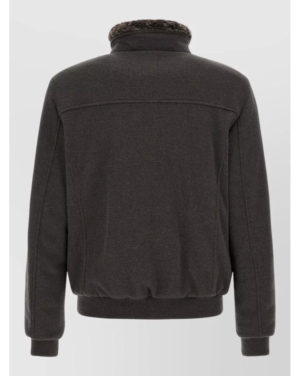 Moorer Black Cashmere Blend Quilted Bomber Jacket for men