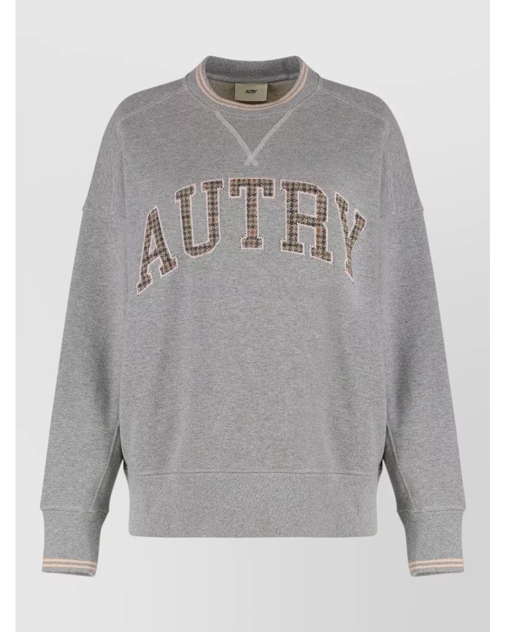 Autry Gray Logo-Embossed Cotton Sweatshirt