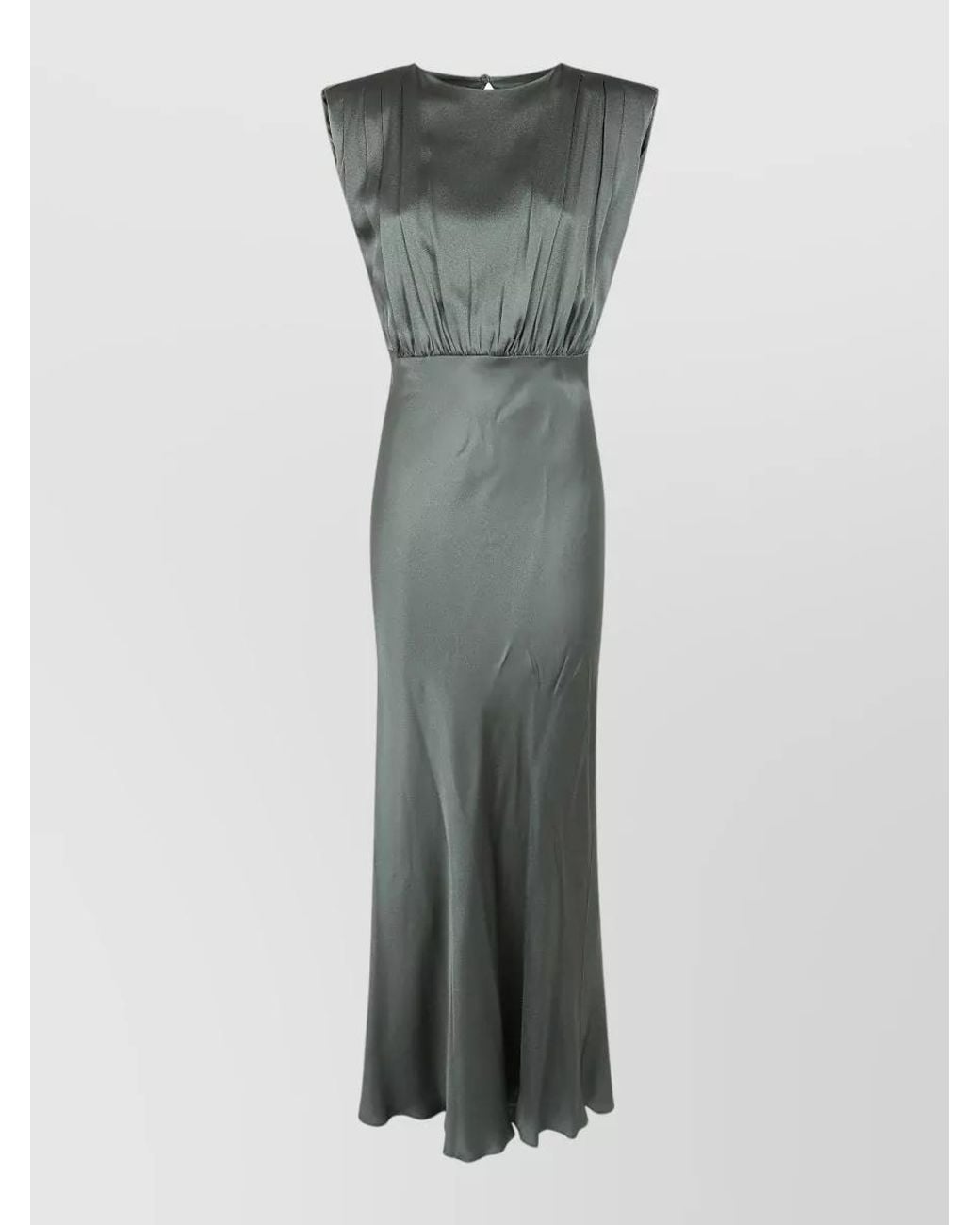 Semicouture Gray Satin Maxi Dress