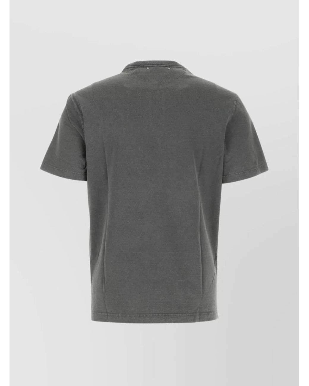Golden Goose Deluxe Brand Gray Cotton Logo-Print Distressed T-Shirt for men