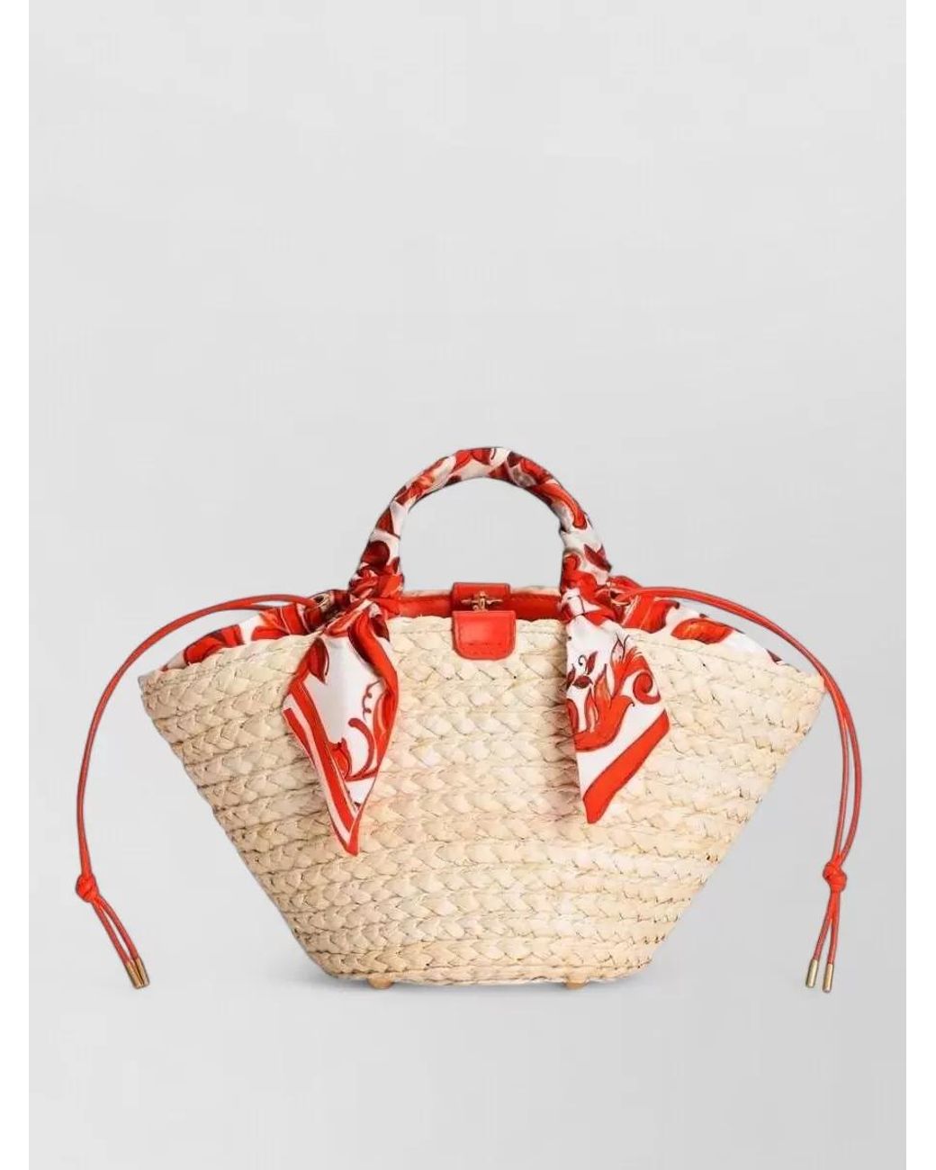 Dolce & Gabbana Red Kendra Raffia Beach Bag
