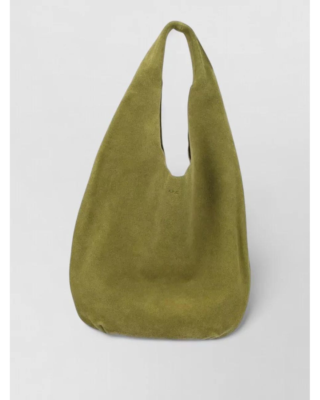 A.P.C. Green Neige Leather Tote Bag