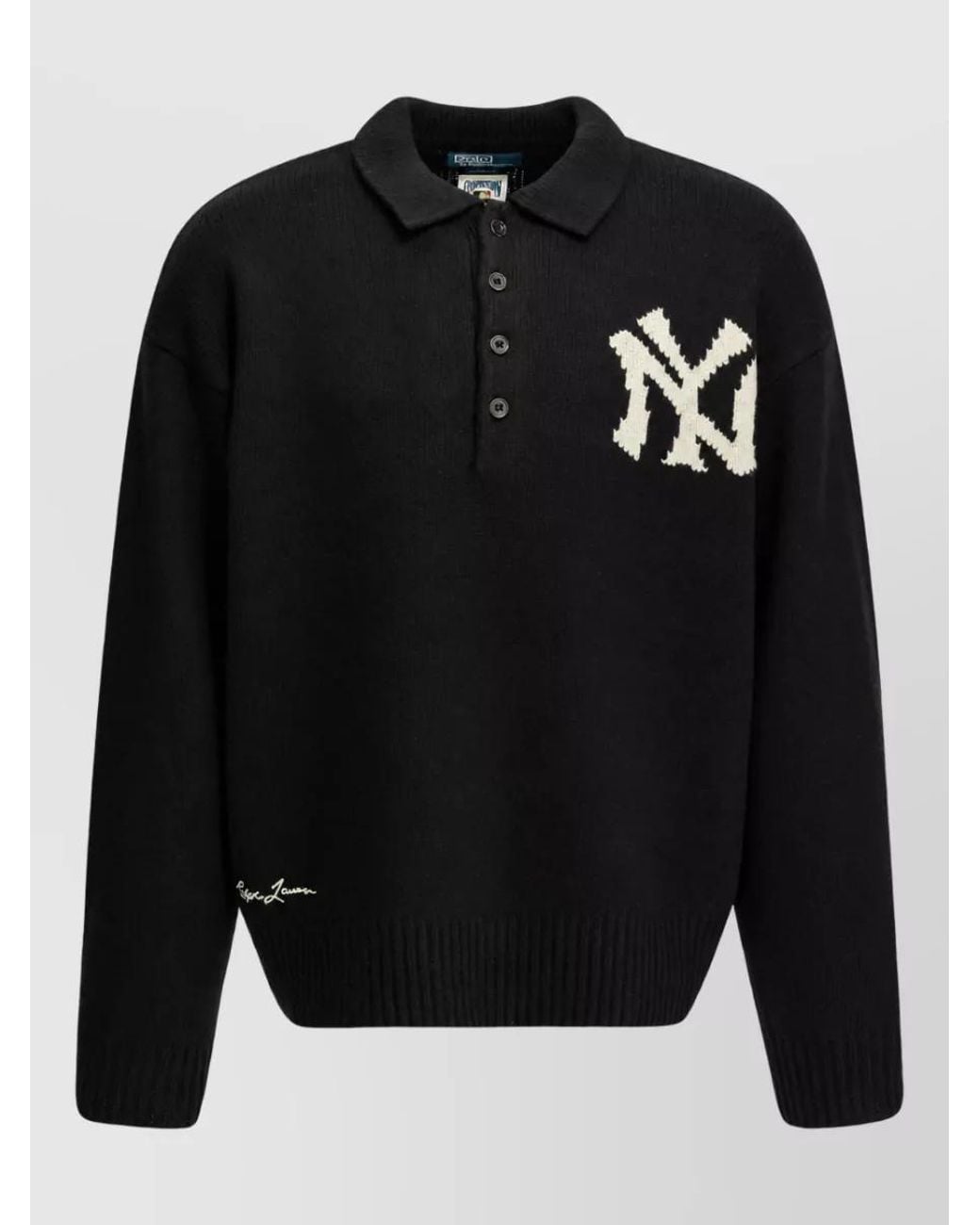 Polo Ralph Lauren Black Wool Cashmere Polo Sweater for men