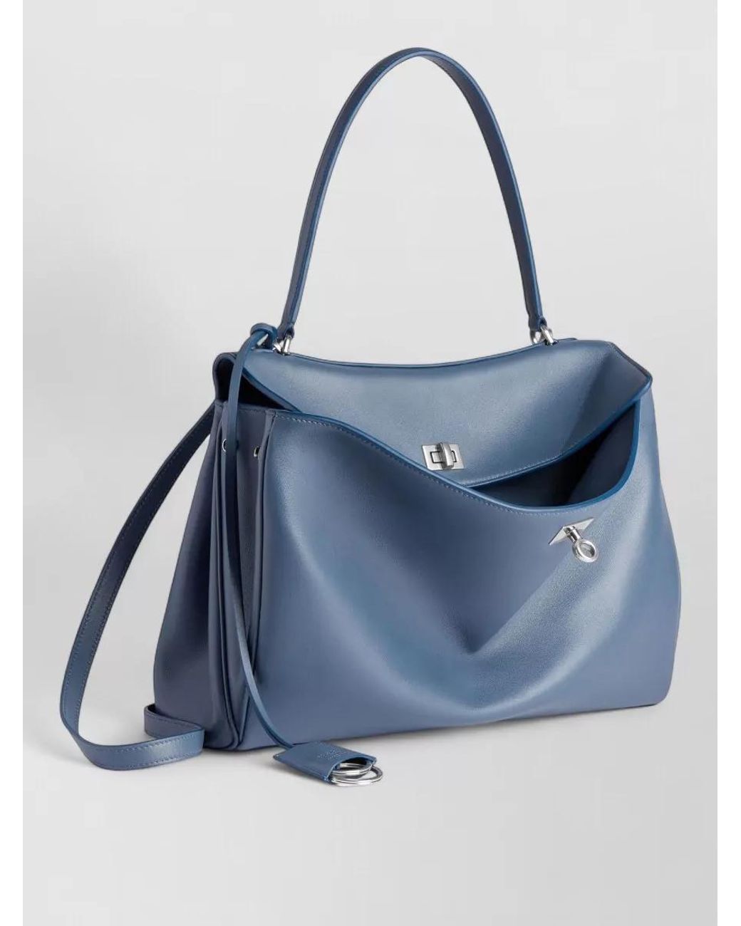 Balenciaga Blue Rodeo Medium Leather Shoulder Bag