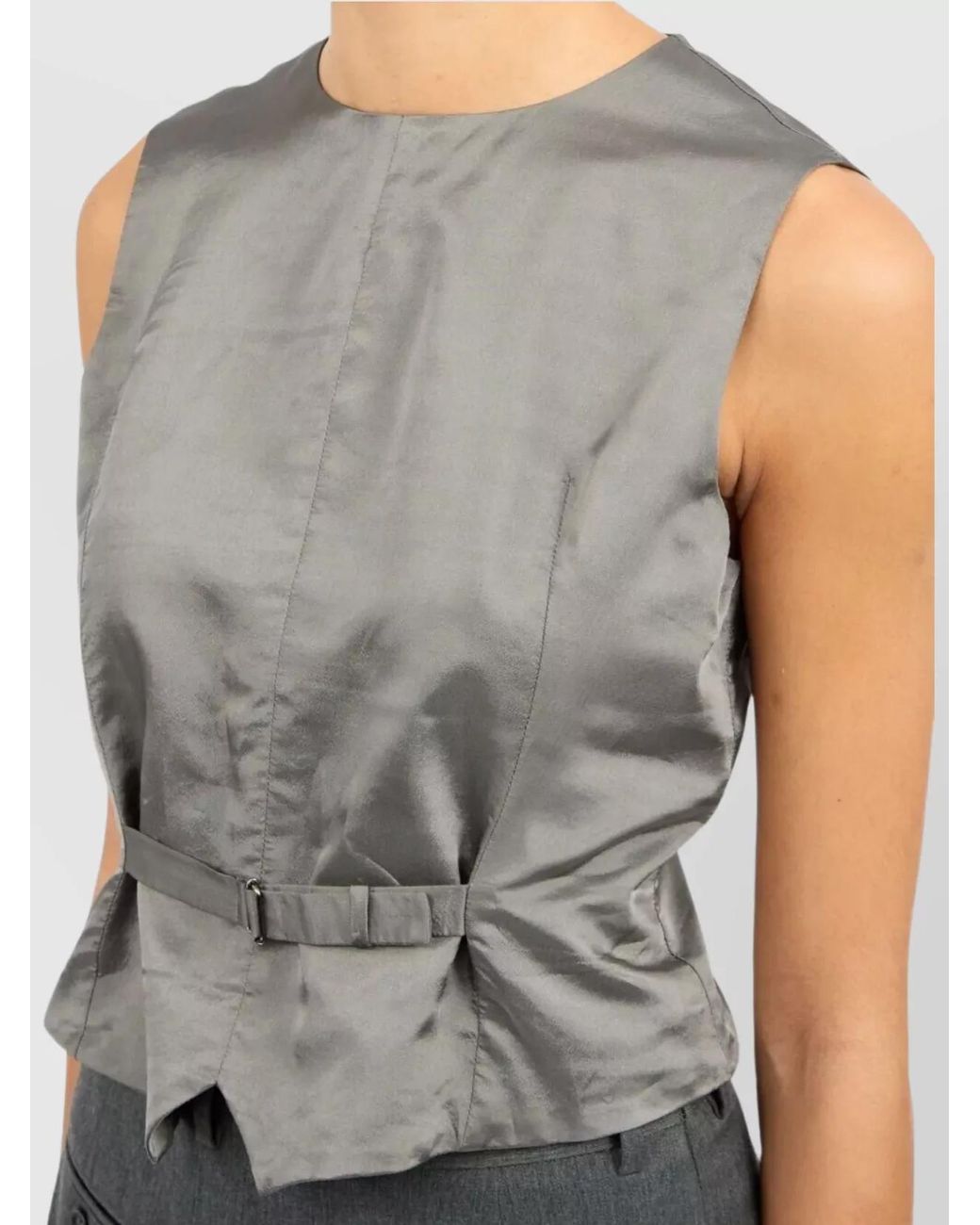 MM6 by Maison Margiela Gray Viscose Sleeveless Top