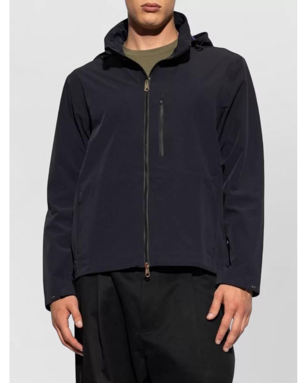 Paul Smith Blue Padded Hooded Zip-Up Jacket for men