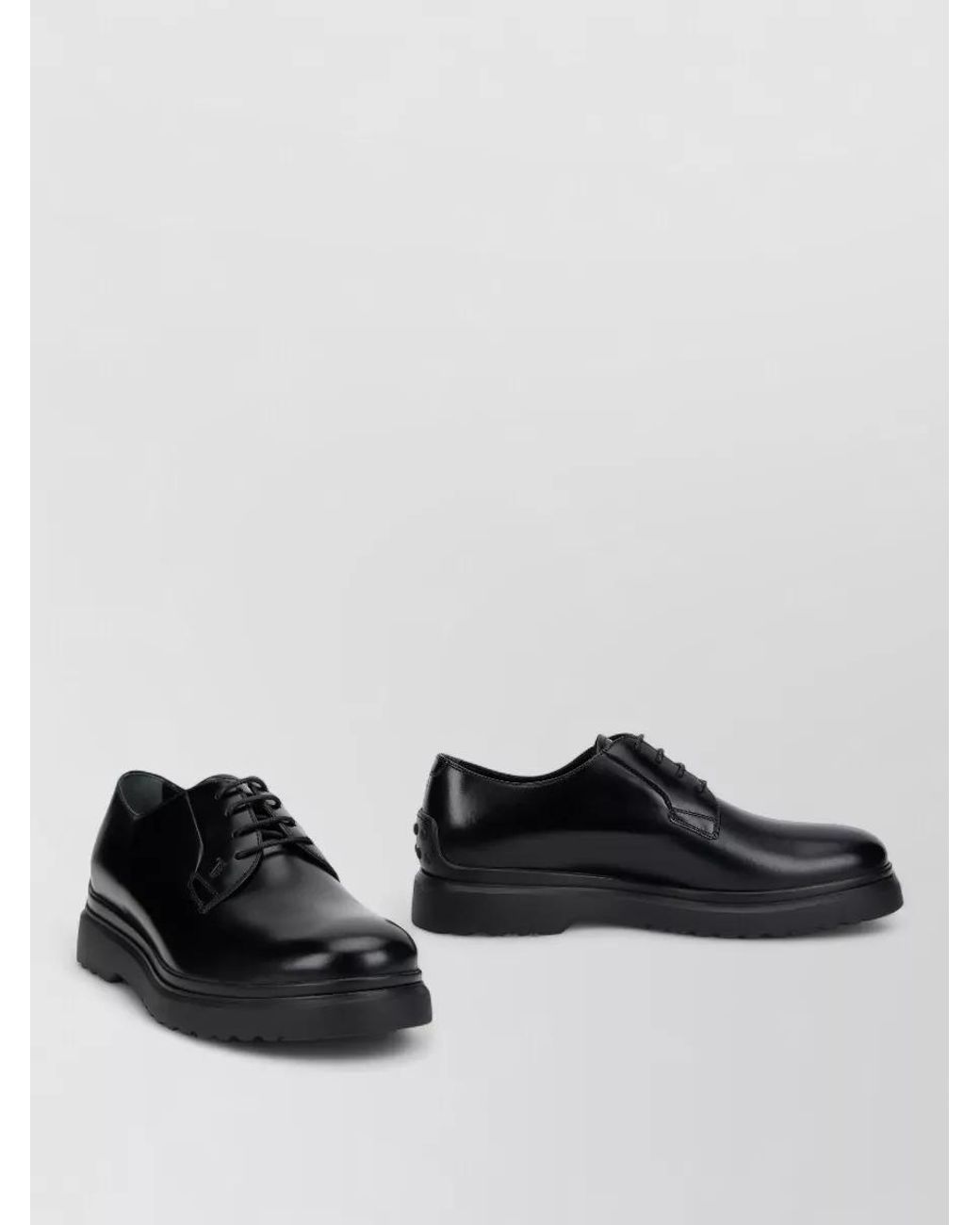 Tod's Black Leather Derby Shoes for men