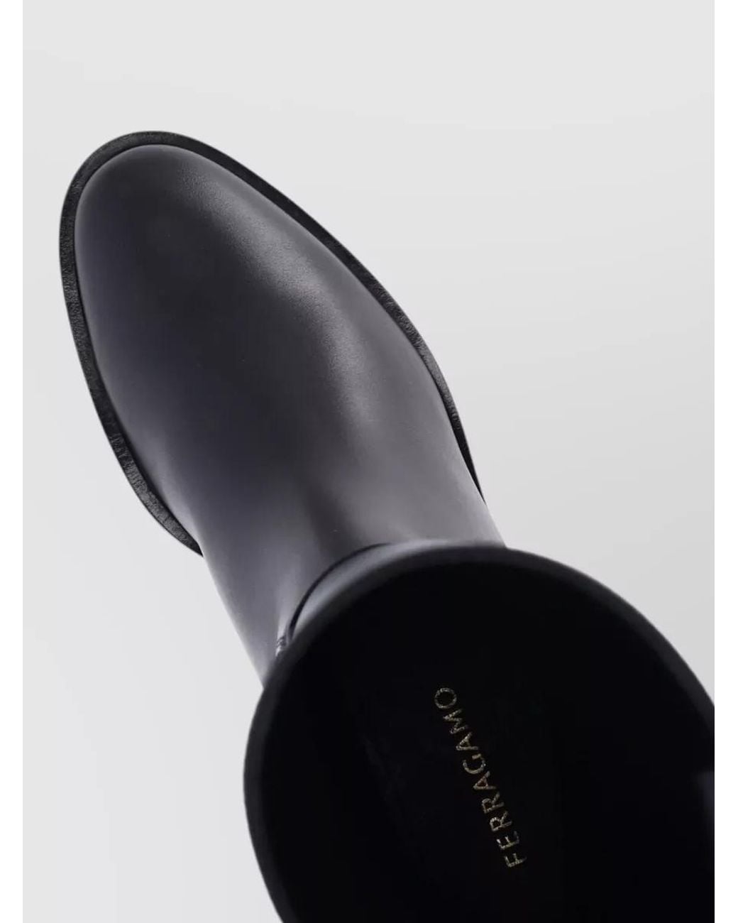 Ferragamo Black Leather Ankle Boots