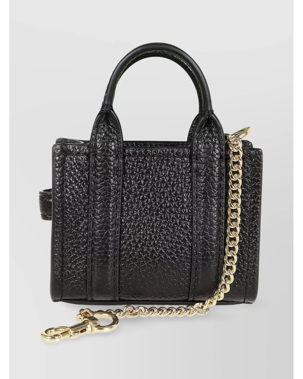 Marc Jacobs Black Mini Grained Leather Keychain
