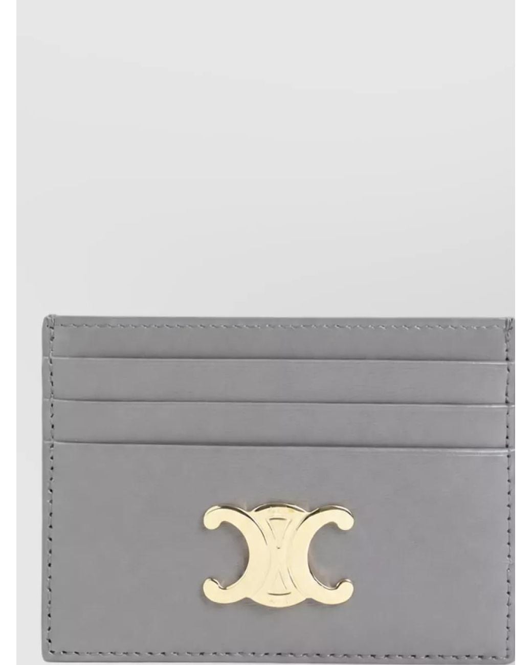 Céline Gray Leather Card Holder