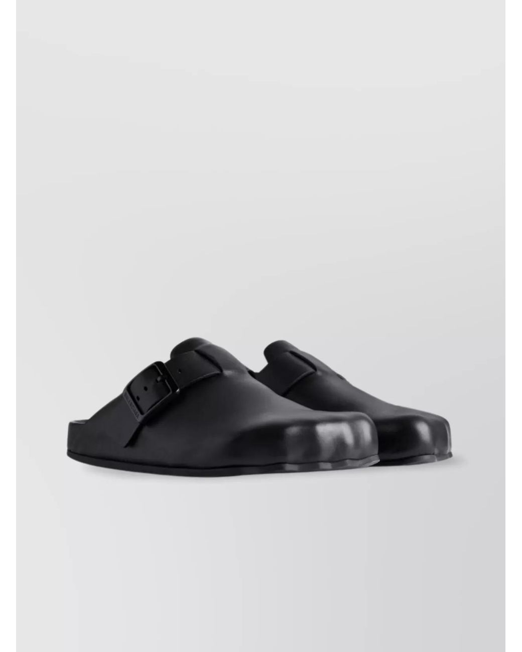 Balenciaga Black Leather Asymmetric Mules