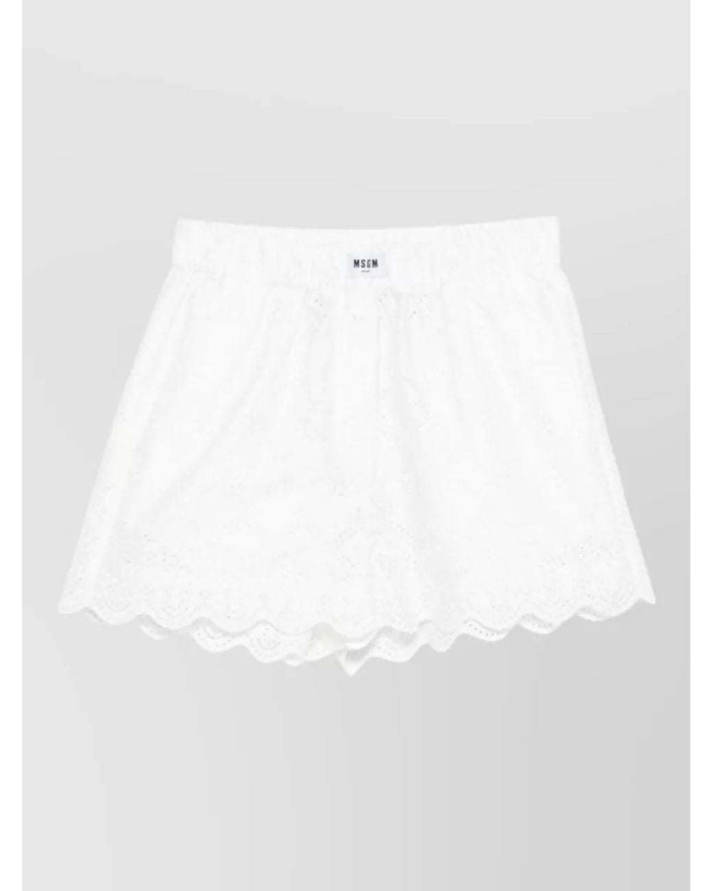 MSGM White Tailored Shorts