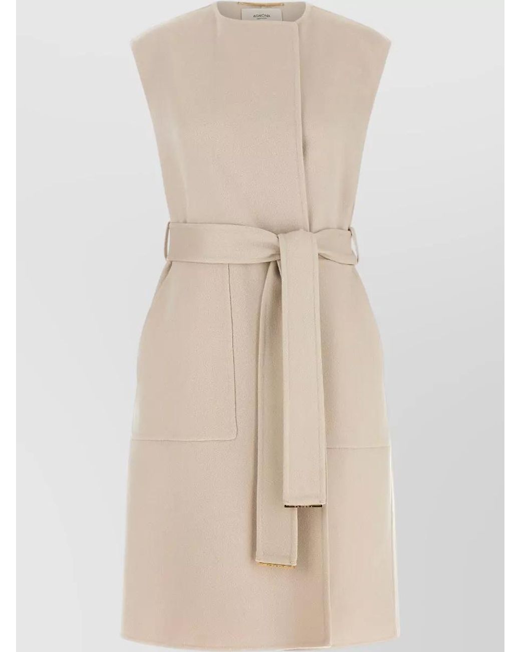 Agnona Natural Cashmere Belted Long Vest