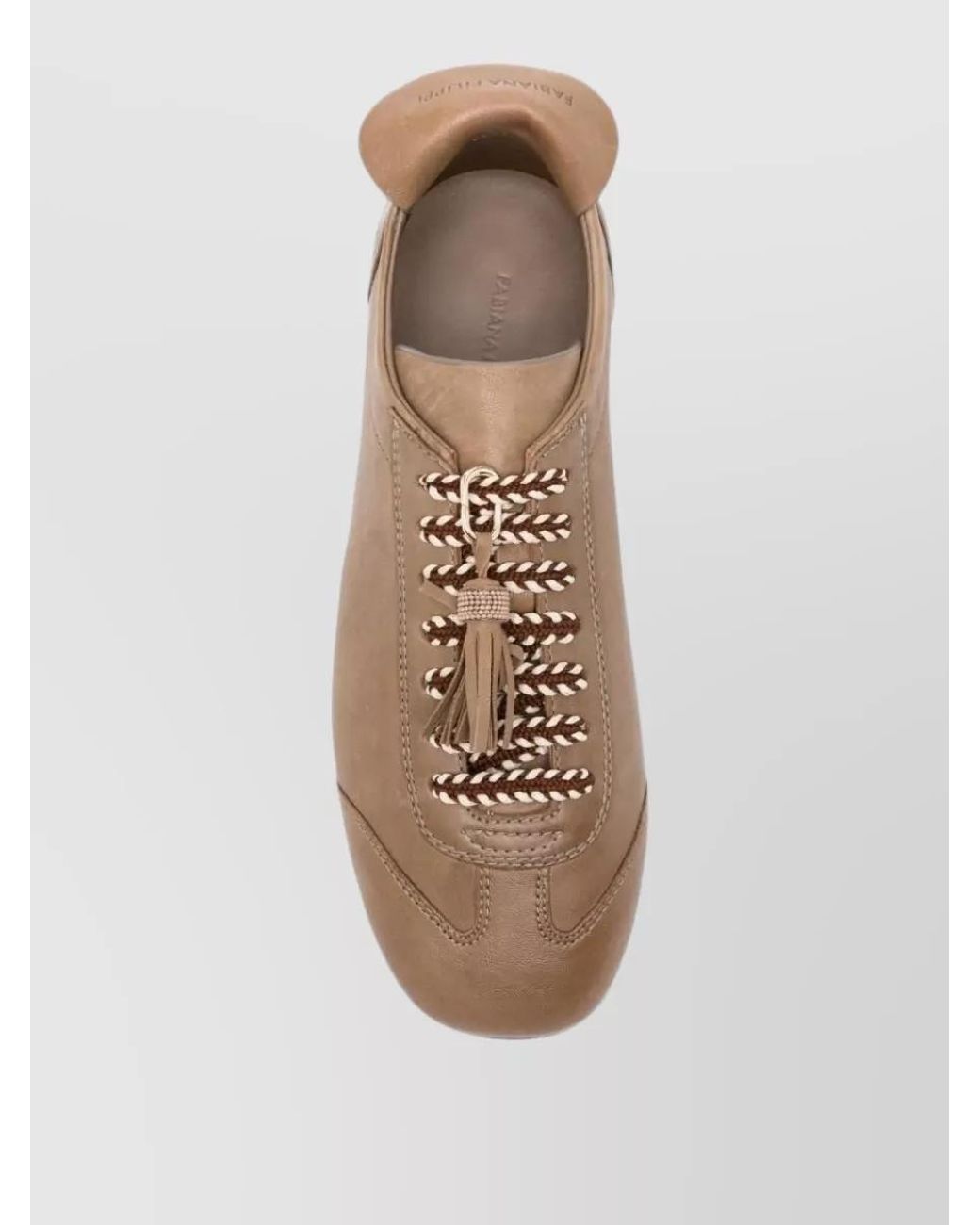 Fabiana Filippi Natural Leather Lace-Up Sneakers