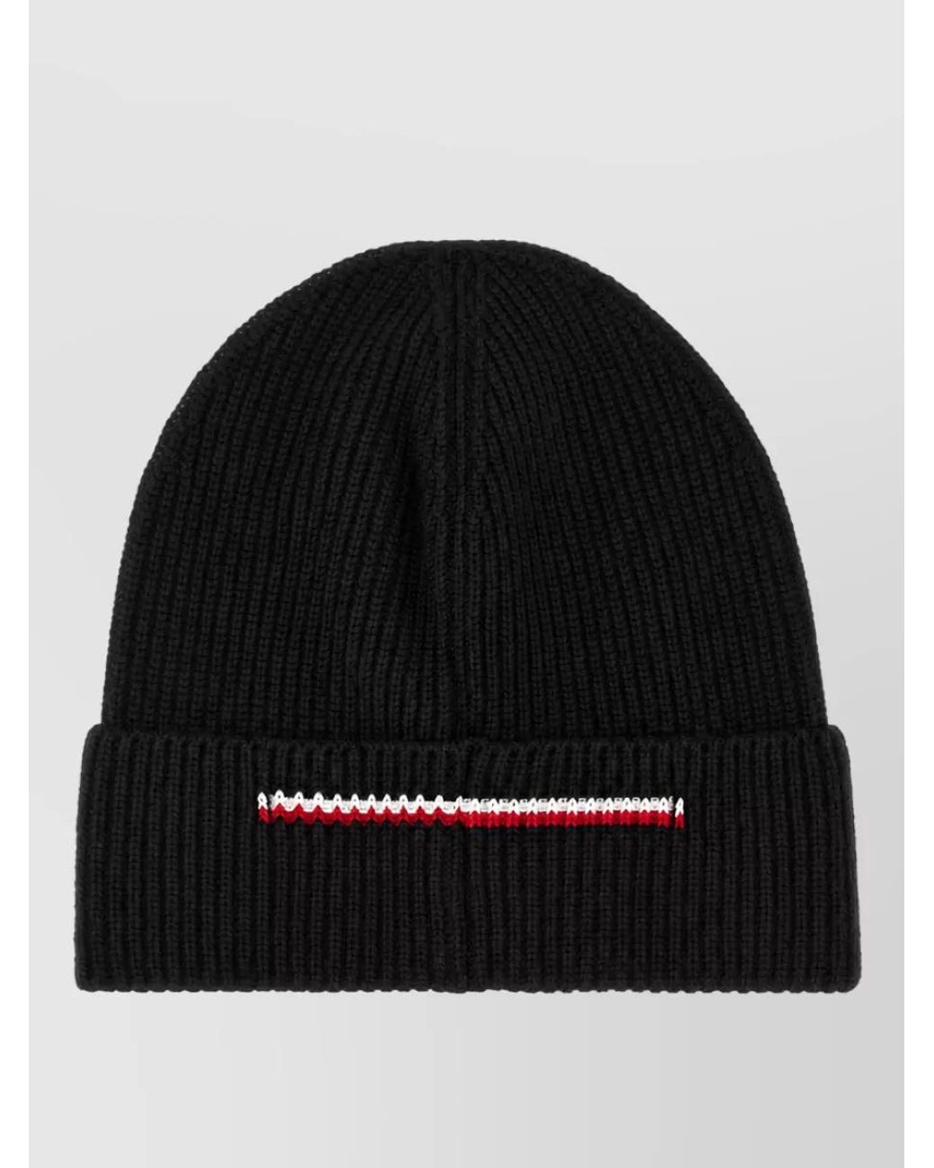 Moncler Black Virgin Wool Beanie for men