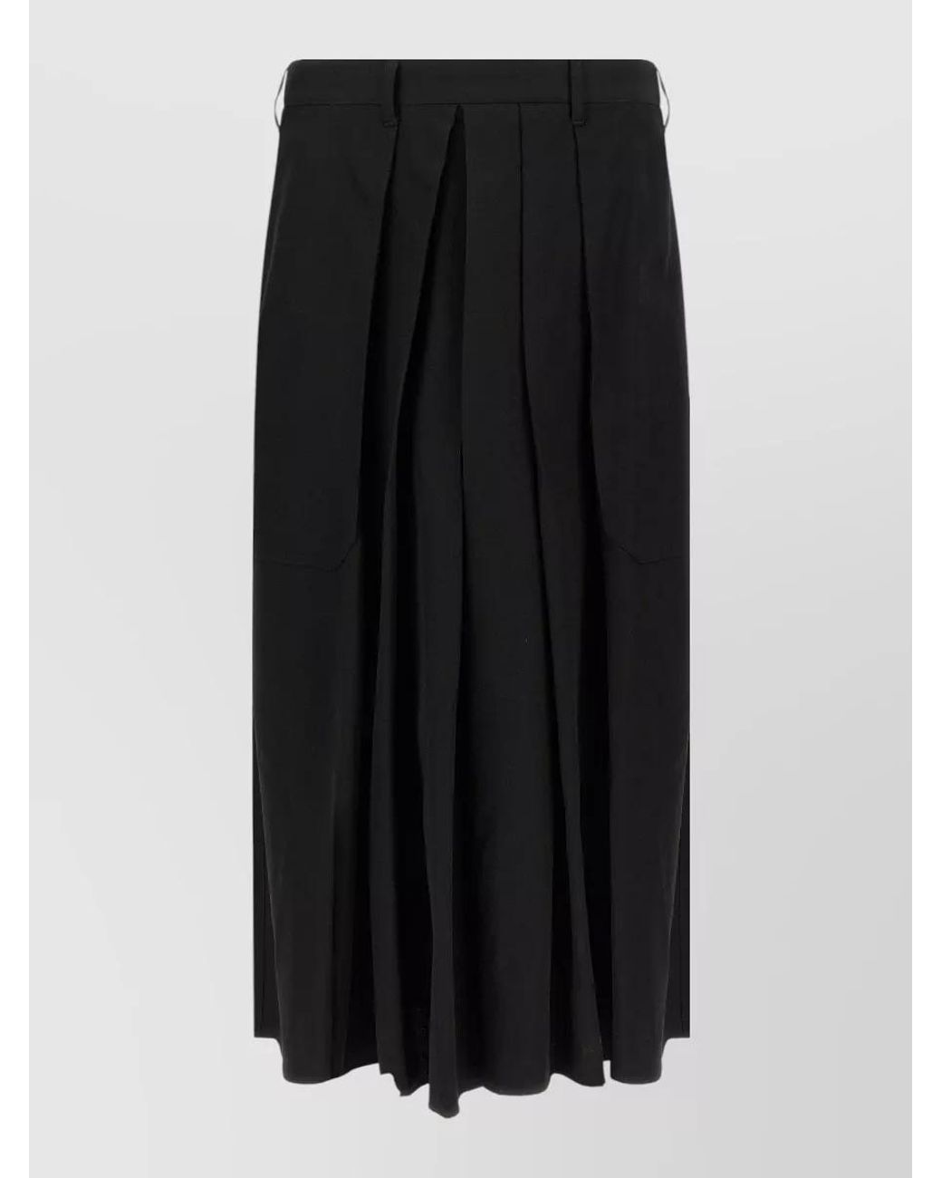 Yohji Yamamoto Black Wool Wide-Leg Tailored Shorts for men