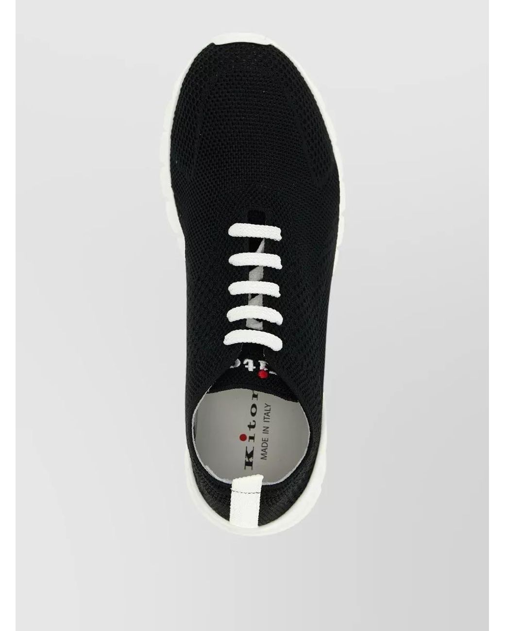 Kiton Blue Knit Low-Top Sneakers for men