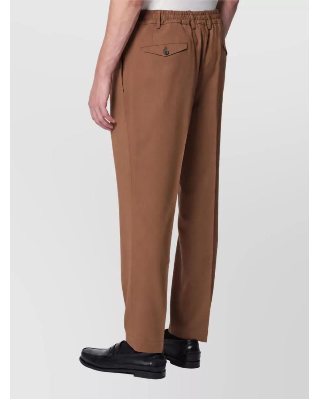 Santaniello Brown Wool Tailored Trousers for men